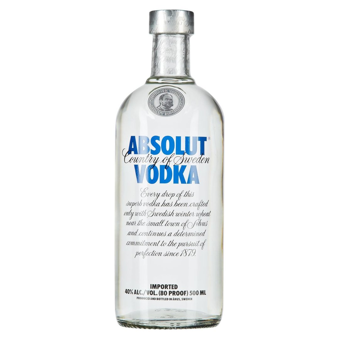 Absolut - Vodka 40 % Vol. 0,5 l Flasche