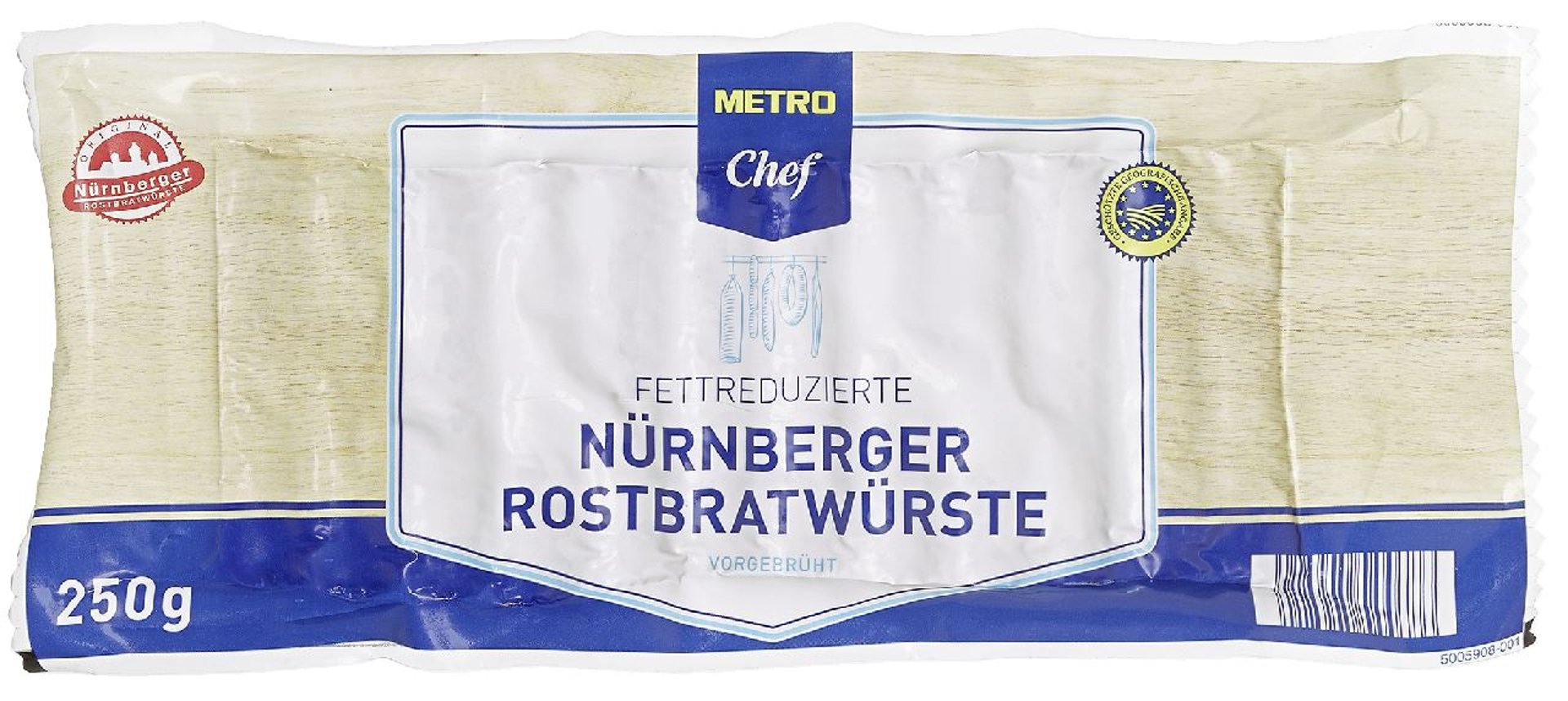 METRO Chef - Nürnberger Rostbratwurst Light - 250 g Packung