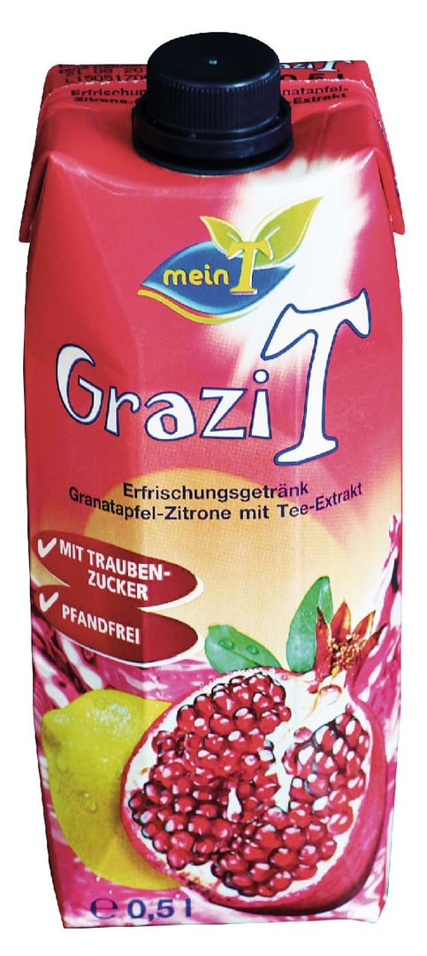 Mein T - Erfrischungsgetränk Granatapfel-Zitrone mit Tee-Extrakt - 12 x 0,50 l Flaschen
