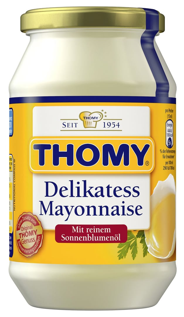 Thomy - Delikatess Mayonnaise 80 % Fett 6 x 500 ml Gläser