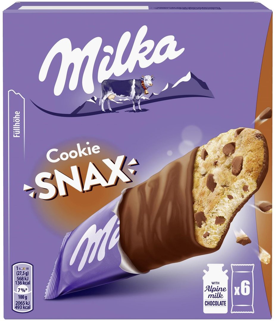 Milka - Cookie Snax 6 Stück - 165 g Schachtel