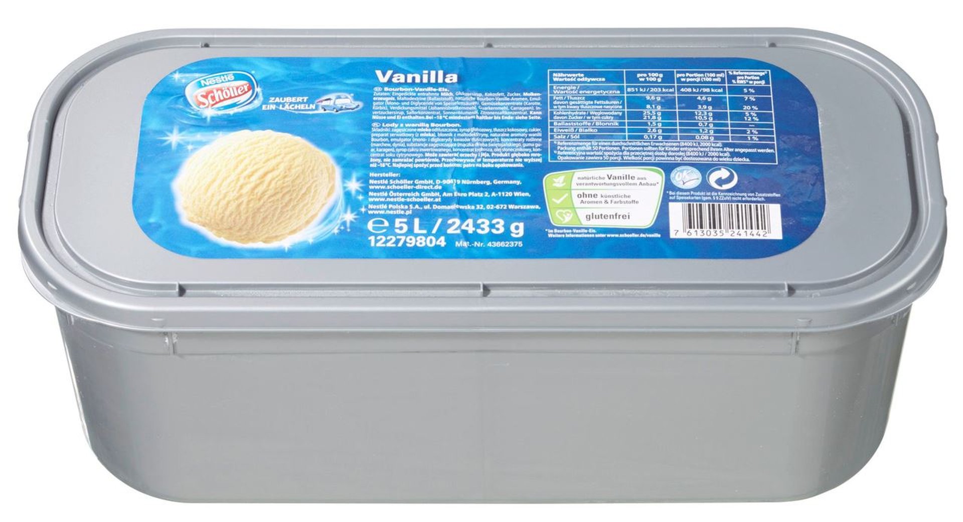 Nestlé - Schöller Eiscreme Vanilla tiefgefroren - 5 l Karton
