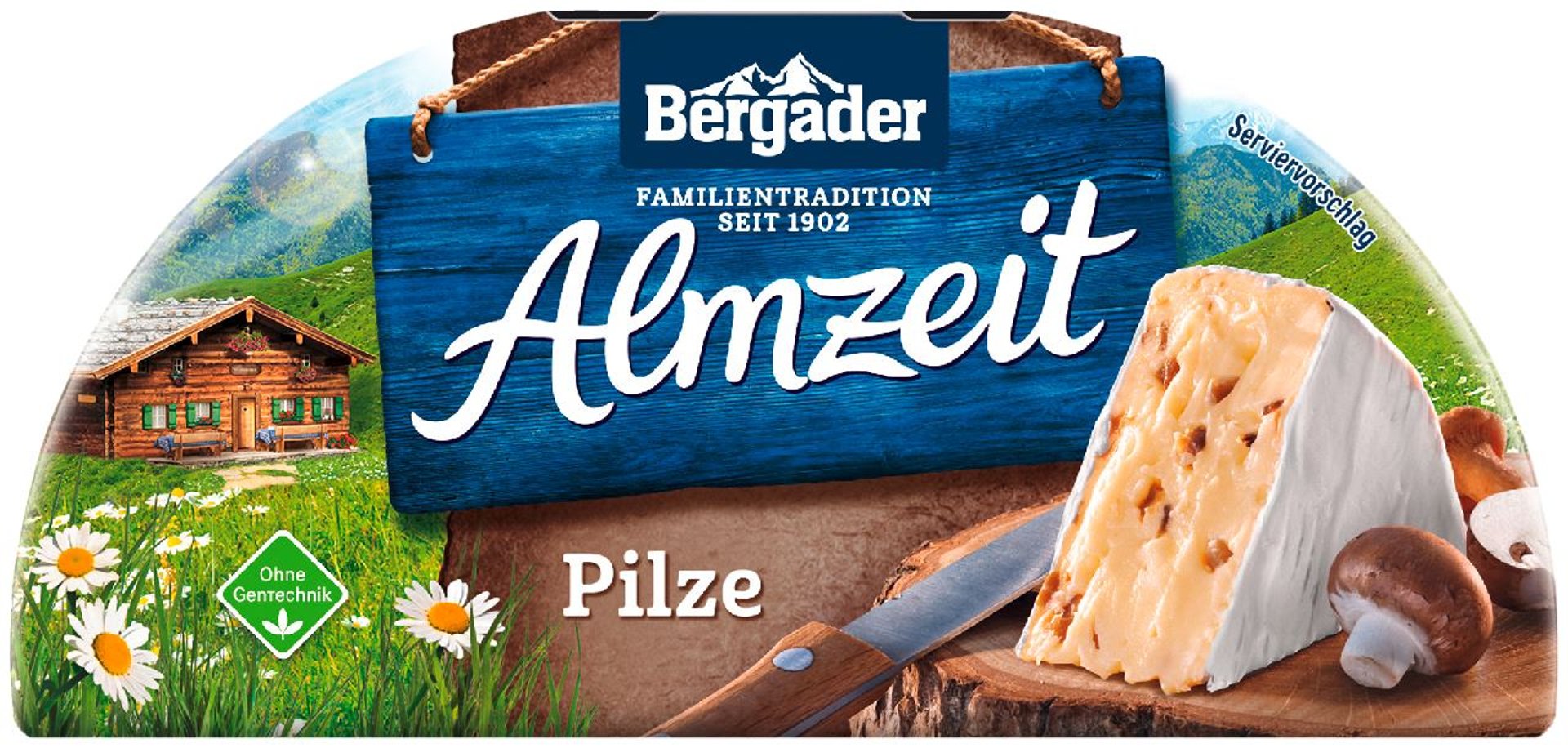 Bergader - Almkäse Waldpilz Weichkäse mit Weißschimmel, 72 % Fett i. Tr. 175 g Packung