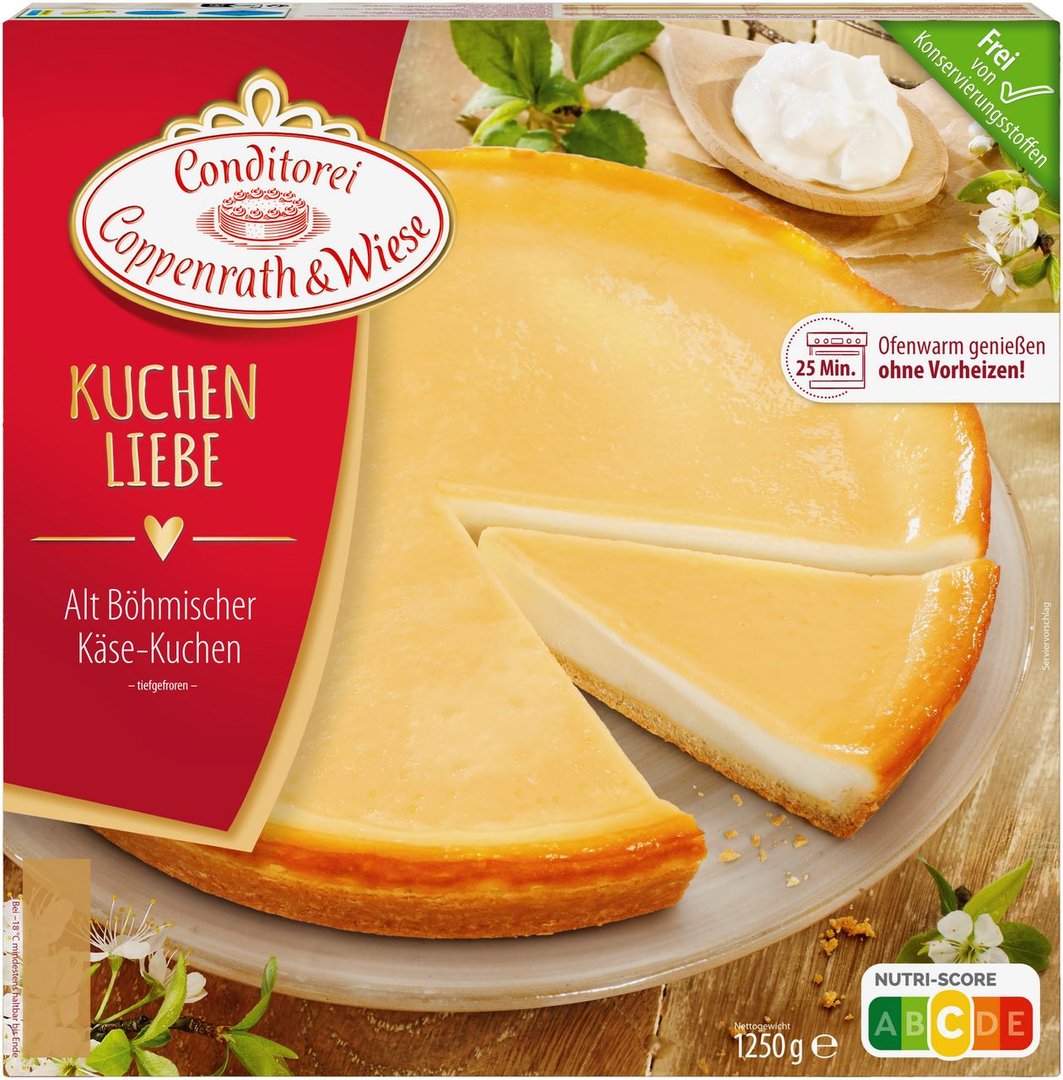 Coppenrath & Wiese - Alt-Böhmischer Käsekuchen, tiefgefroren - 1,25 kg Schachtel