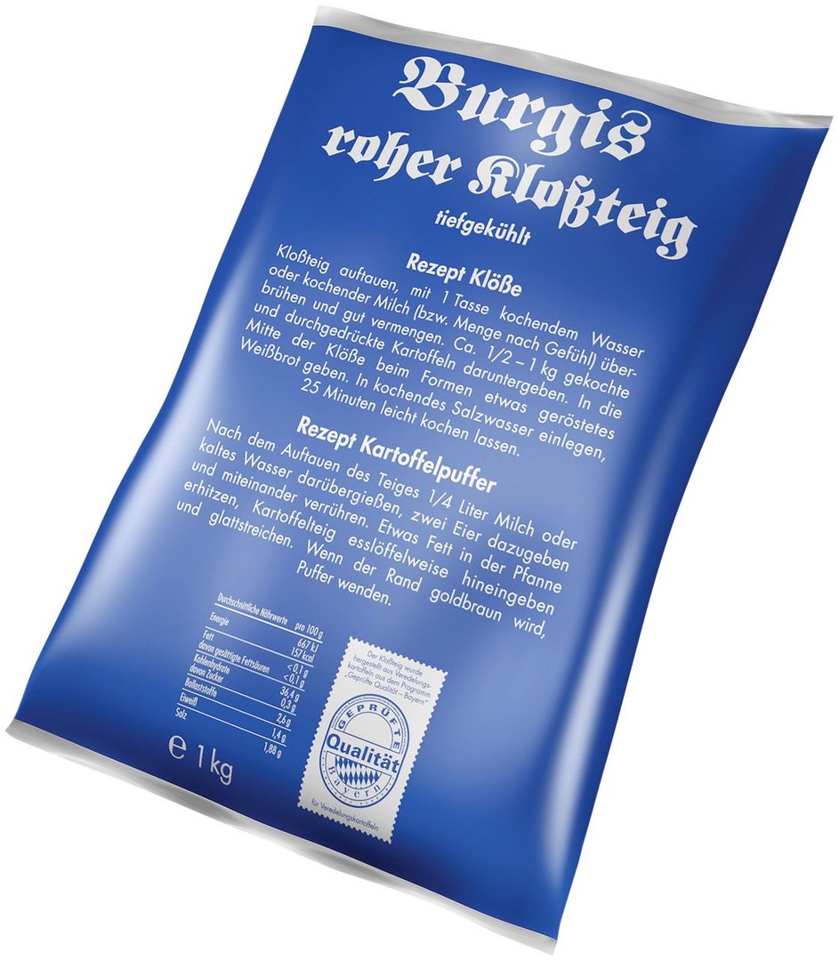 Burgis - Klossteig tiefgefroren roh - 1 x 1 kg Beutel