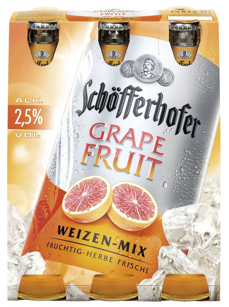 Schöfferhofer - Hefeweizen mit Grapefruit mit Grapefruitgeschmack 24 x 0,33 l Flaschen
