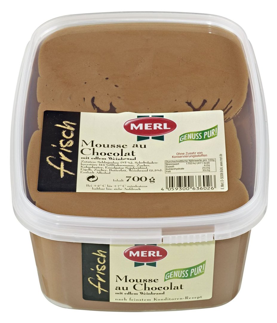 Merl - Mousse au Chocolat 31 % Fett - 1 x 700 g Becher