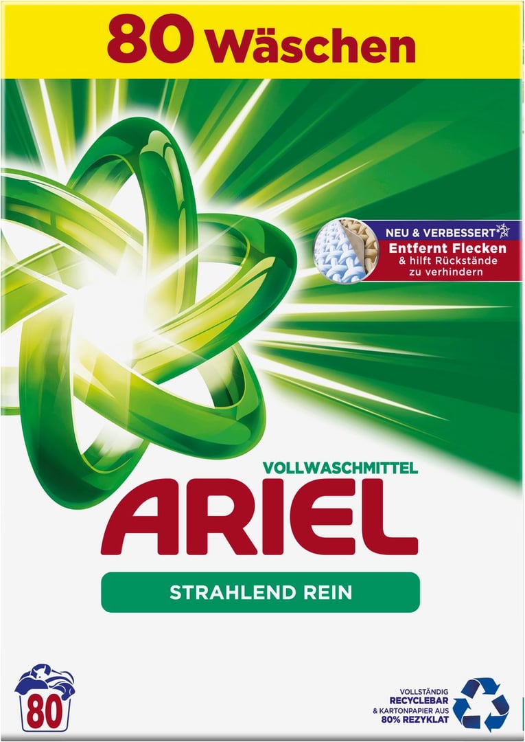 Ariel Waschpulver 80 WL Regulär - 5,2 kg Karton
