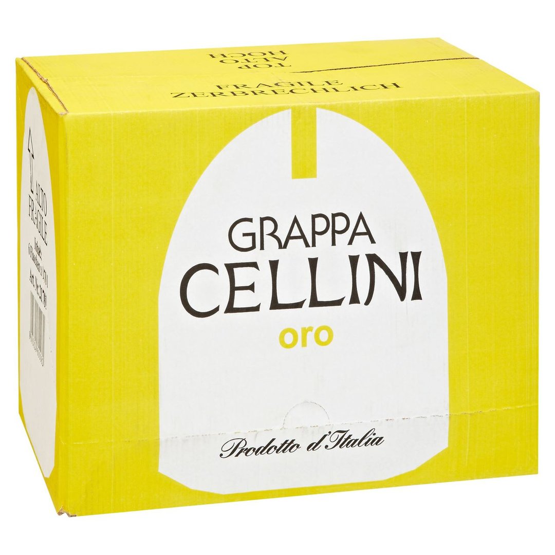 Cellini - Grappa Cellini Oro 38% - 6 x 0,70 l Flaschen
