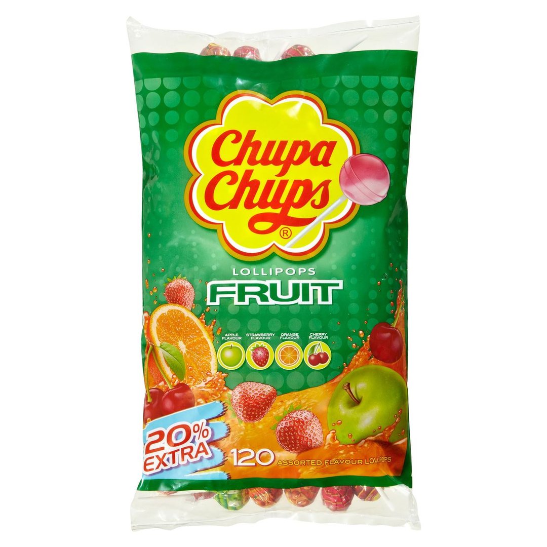 Chupa Chups - Lollipops Fruit 120 Stück à 12 g - 1,44 kg Beutel