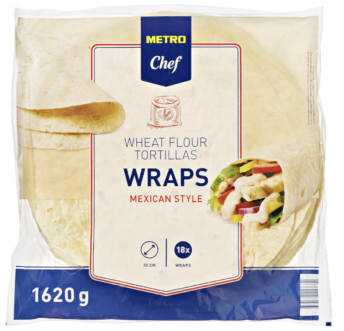 METRO Chef - Weizen Wraps Mexican Style Ø 30 cm 18 Stück - 6 x 1,62 kg Karton