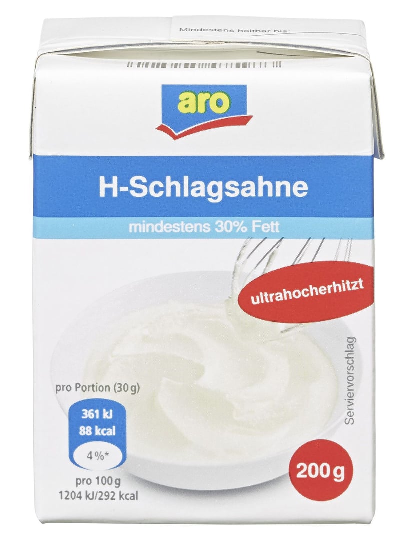 aro - H - Schlagsahne 30 % Fett - 200 g Stück
