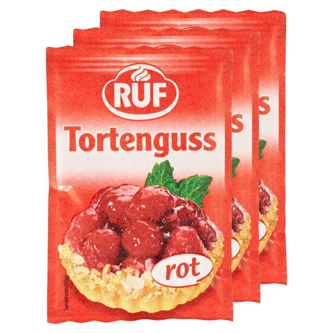 RUF - Tortenguss rot, 3 Stück á 12 g 36 g