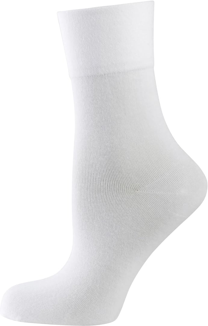 nur die Damen Feine Komfort Socken Weiß 35-38