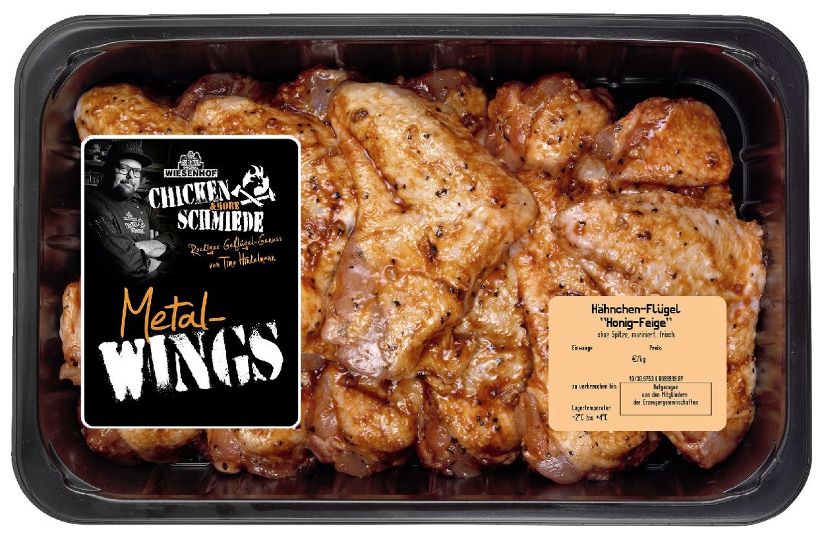 Wsh Chicken Schmiede - Metal Wings, Hähnchen - Flügel gekühlt gewürzt - 1 kg
