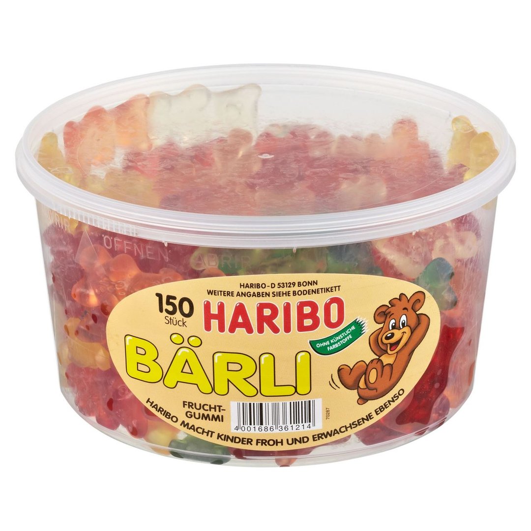 Haribo - Bärli 150 Stück - 1,2 kg Dose