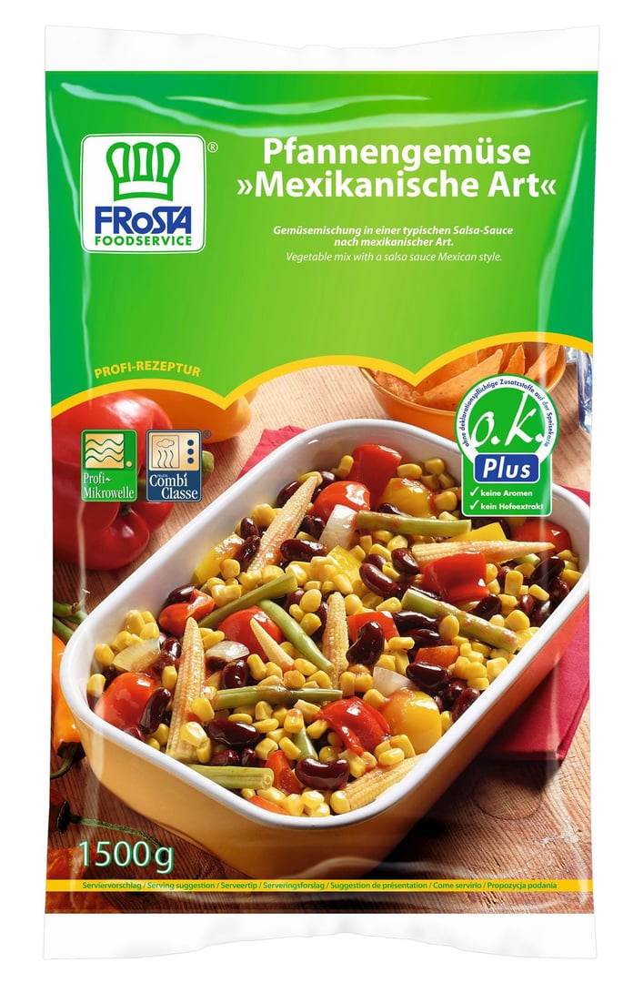 Frosta - Mexikanisches Pfannengemüse mit Mais, Paprika, Bohnen 6 x 1,5 kg Beutel