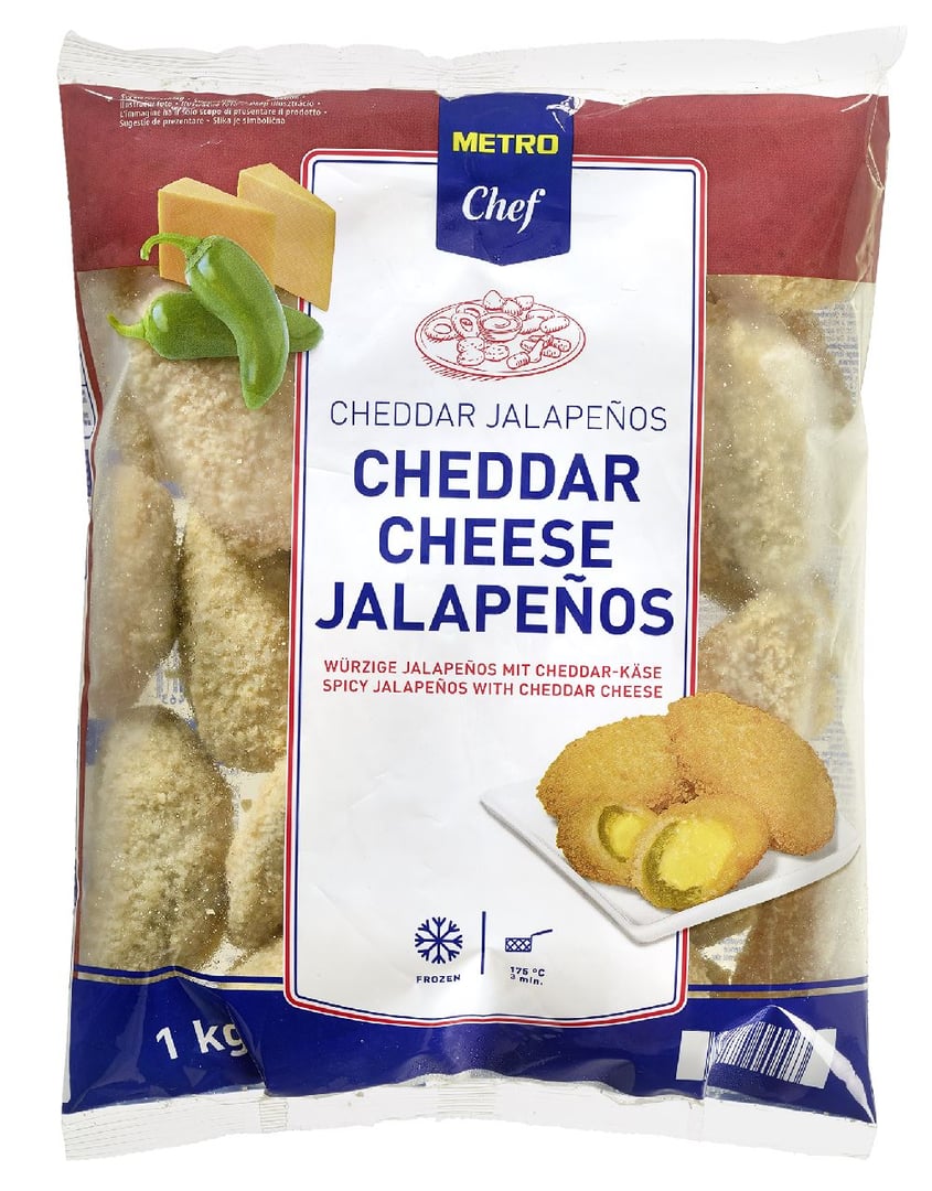 METRO Chef - Cheddar Cheese Jalapenos tiefgefroren - 1 x 1 kg Beutel