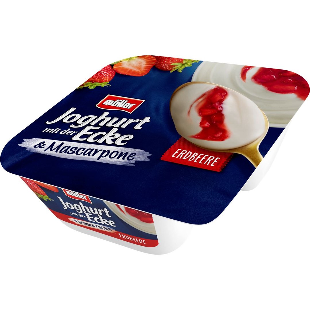 müller - Joghurt mit der Ecke Frucht - Mascarpone gekühlt Erdbeere - 135 g