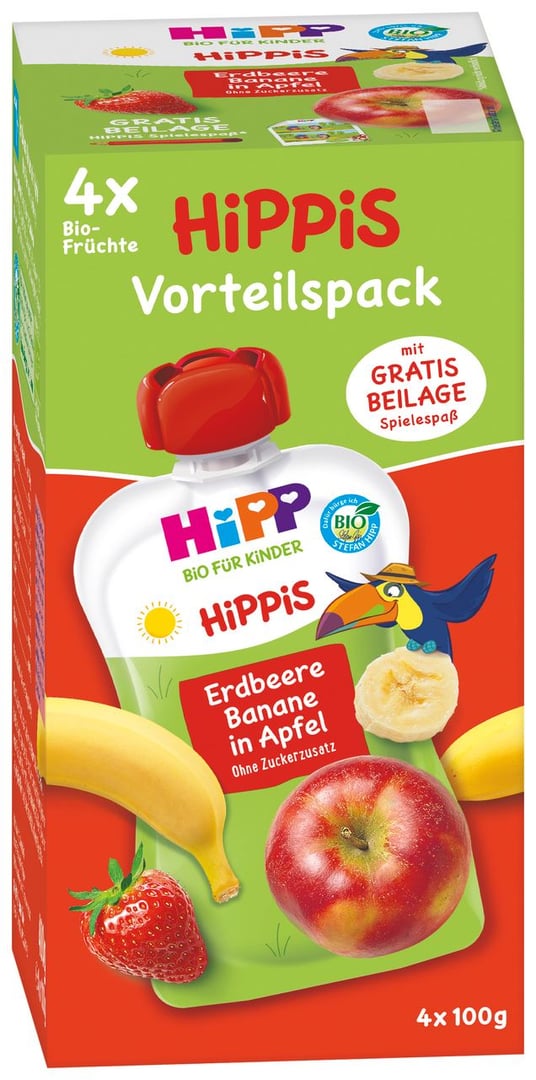 Hipp Hippis Erdbeere-Banane in Apfel - 400 g Paar