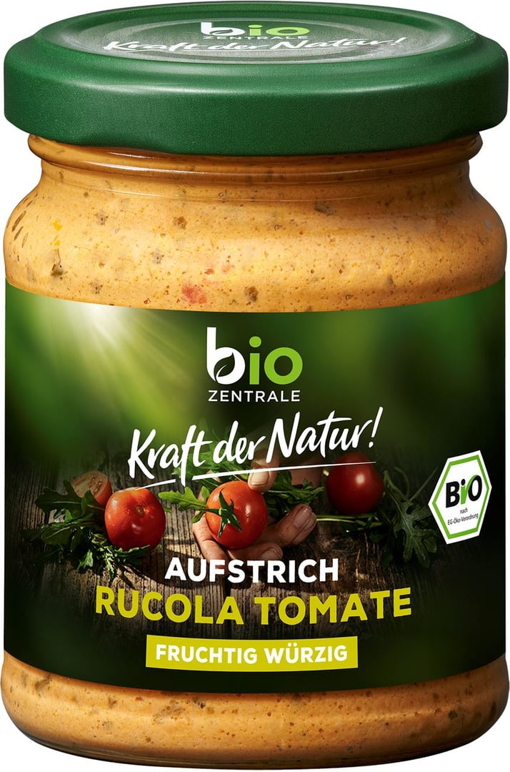 bio ZENTRALE - Brotaufstrich Rucola Tomate vegan, glutenfrei - 125 g Tiegel
