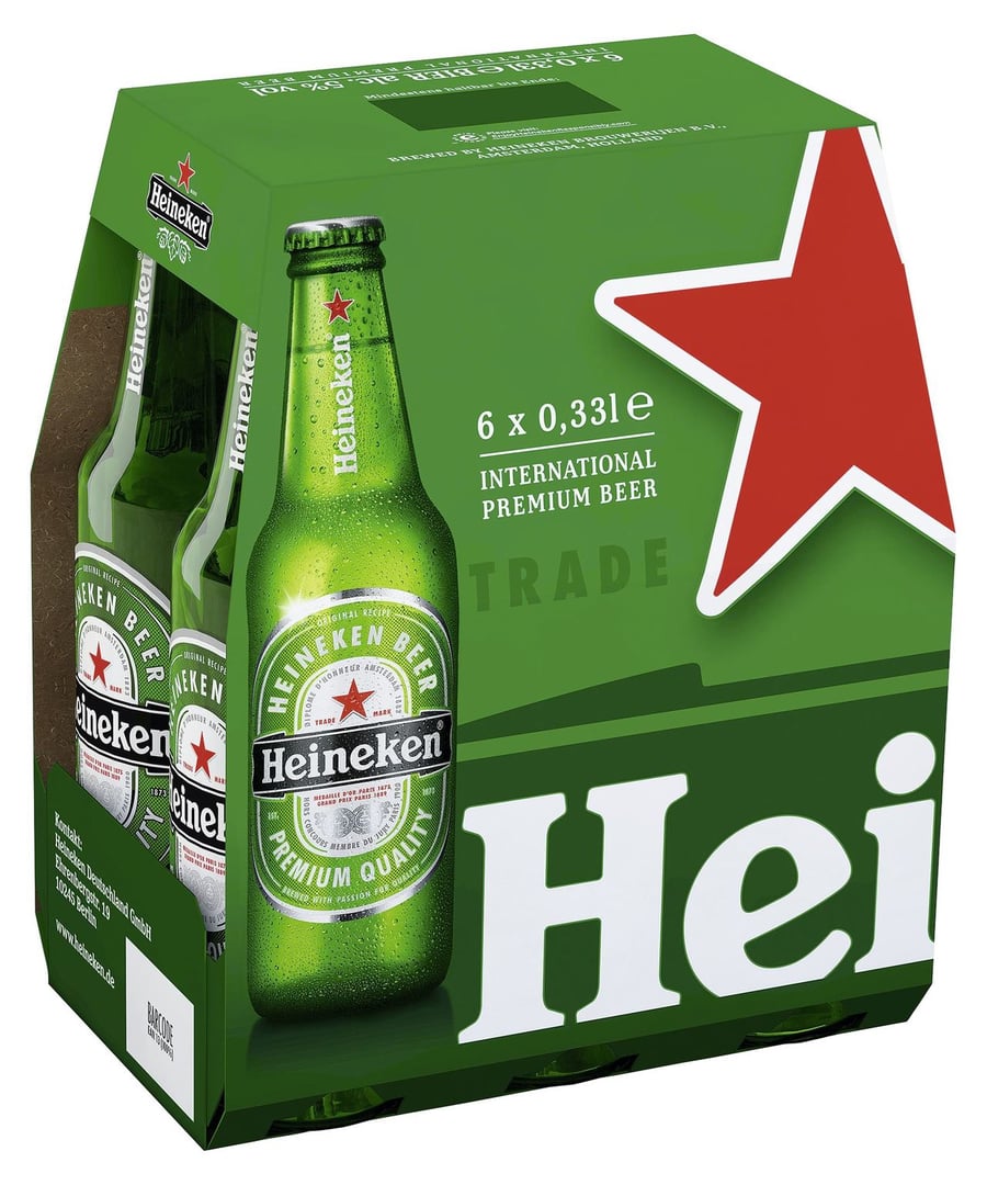 Heineken - Pils, Glas Mehrweg - 6 x 0,33 l Flaschen