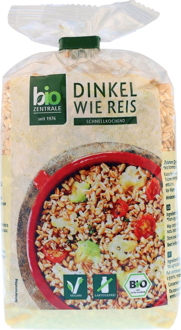 bio ZENTRALE - Dinkel wie Reis, schnellquellend - 400 g Beutel