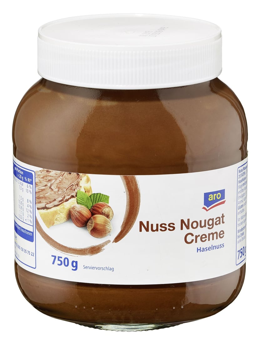 aro - Nuss-Nougat Creme 750 g Glas