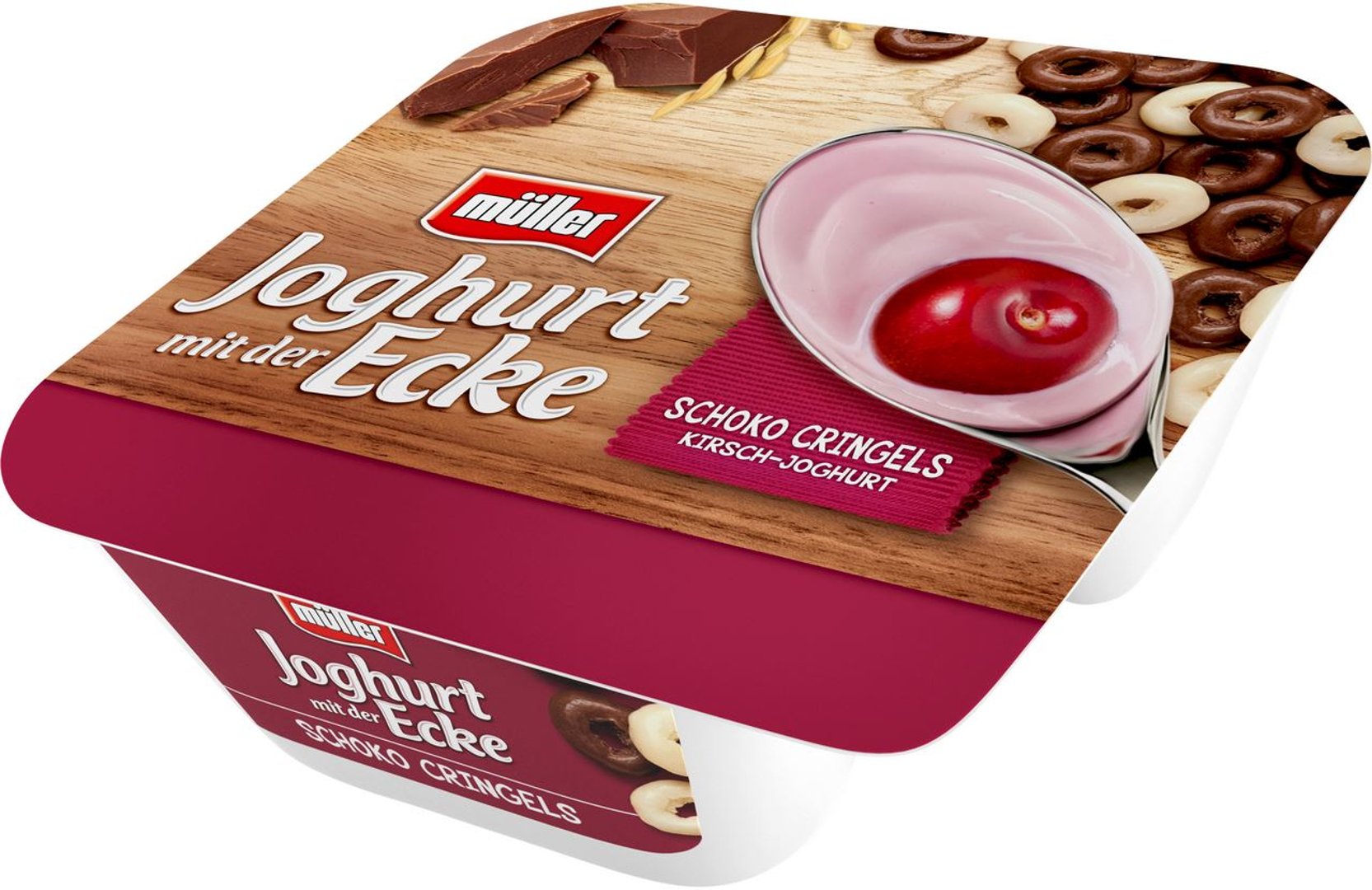 müller - Joghurt mit der Ecke Kirsch-Joghurt mit SchokoCringles 3,8 % Fett 150 g Becher