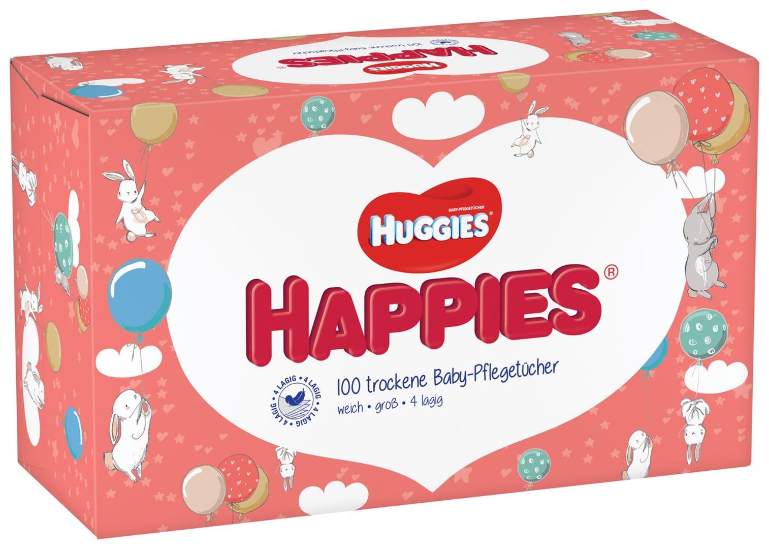 Huggies Happies trockene Baby-Pflegetücher - 400 g Schachtel