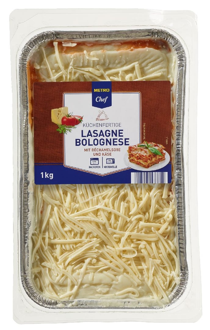 METRO Chef - Lasagne Bolognese mit Béchamelsoße und Käse - 1 kg
