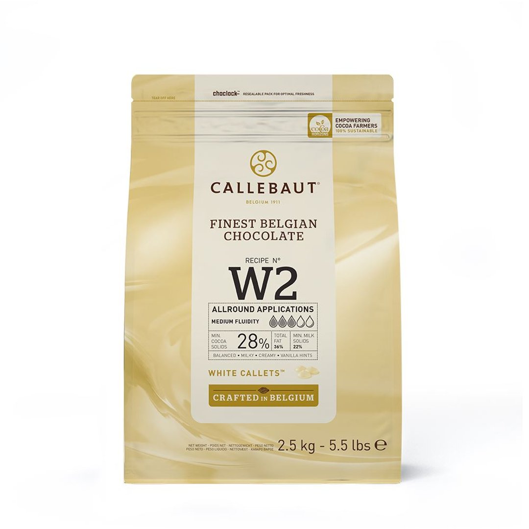 Callebaut - Kuvertüre-Callets Weiß 28 % Kakao - 2,50 kg Packung