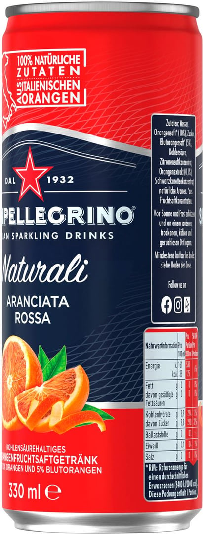 San Pellegrino - Aranciata Rossa Dose Einweg - 330 ml Dose
