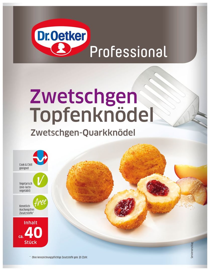 Dr. Oetker Professional - Food-Service Zwetschgen-Topfenknödel/Zwetschgen-Quarkknödel, tiefgefroren 2,6 kg Beutel
