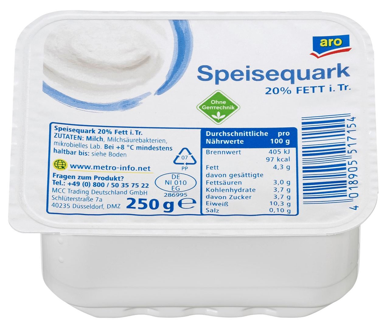 aro - Speisequark 20 % Fett 250 g Becher