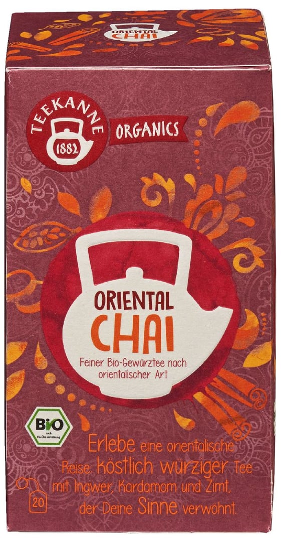Teekanne - Bio Organics Beuteltee Oriental Chai 20 Teebeutel - 36 g Faltschachtel
