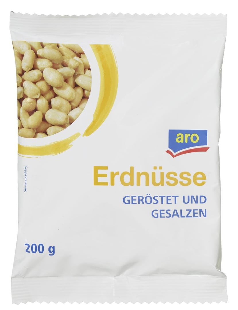 aro - Erdnüsse geröstet und gesalzen - 200 g Beutel