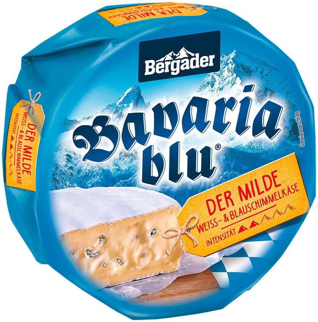 Bavaria blu - der Milde Weichkäse mit Weiß- & Blauschimmel, 72 % Fett i. Tr. - 350 g Packung