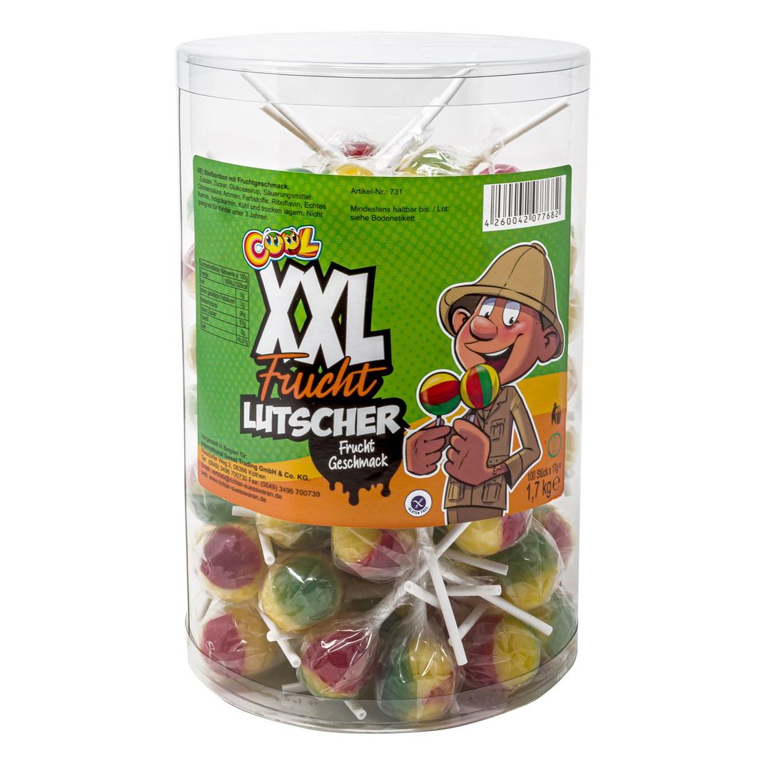 Cool - XXL Lutscher Frucht100 Stück à 17 g - 1,7 kg Dose