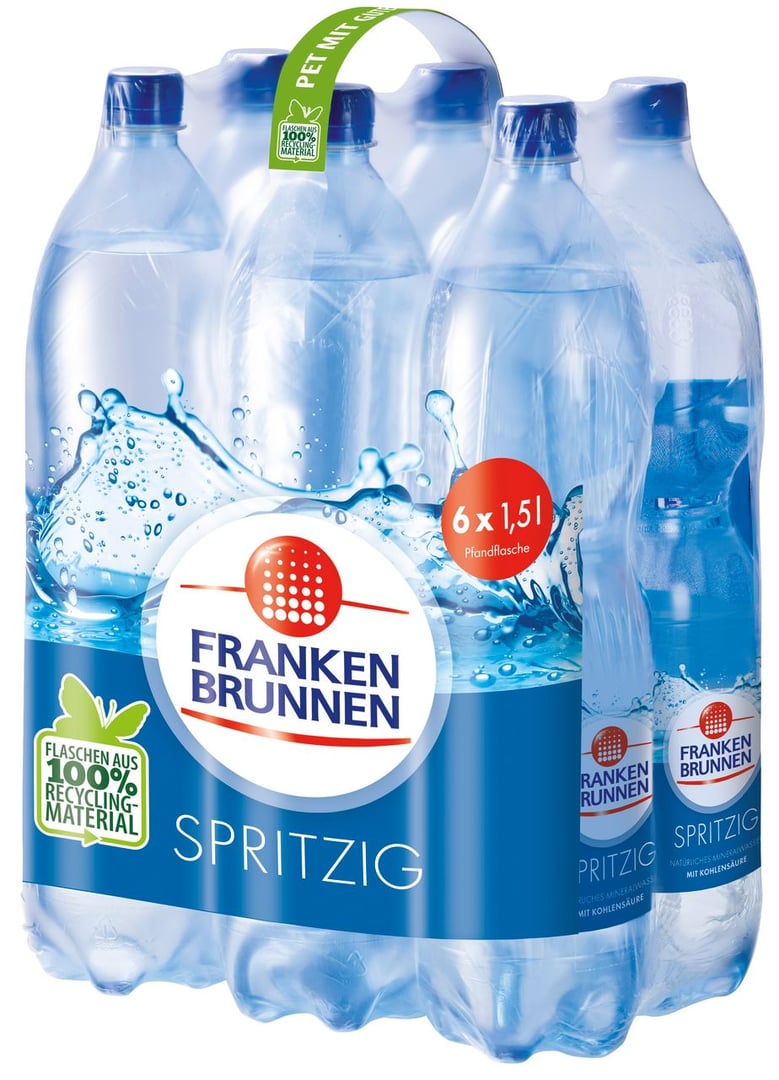 Frankenbrunnen - Mineralwasser spritzig 6 x 1,5 l Flaschen