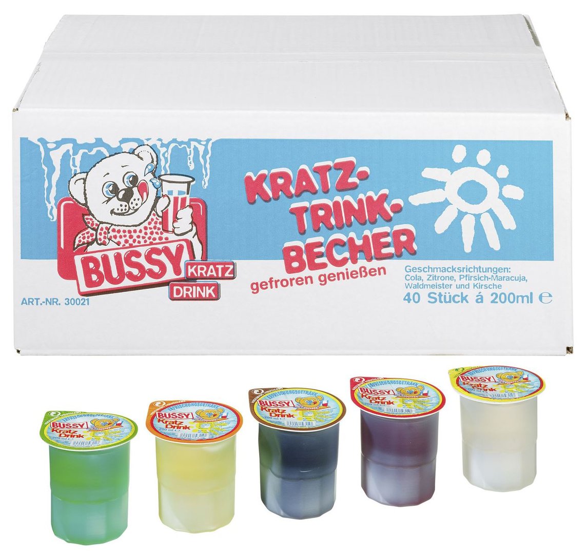 Bussy - Kratzeis Mix Waldfrucht 40 Stück à 200 ml - 8 l Karton