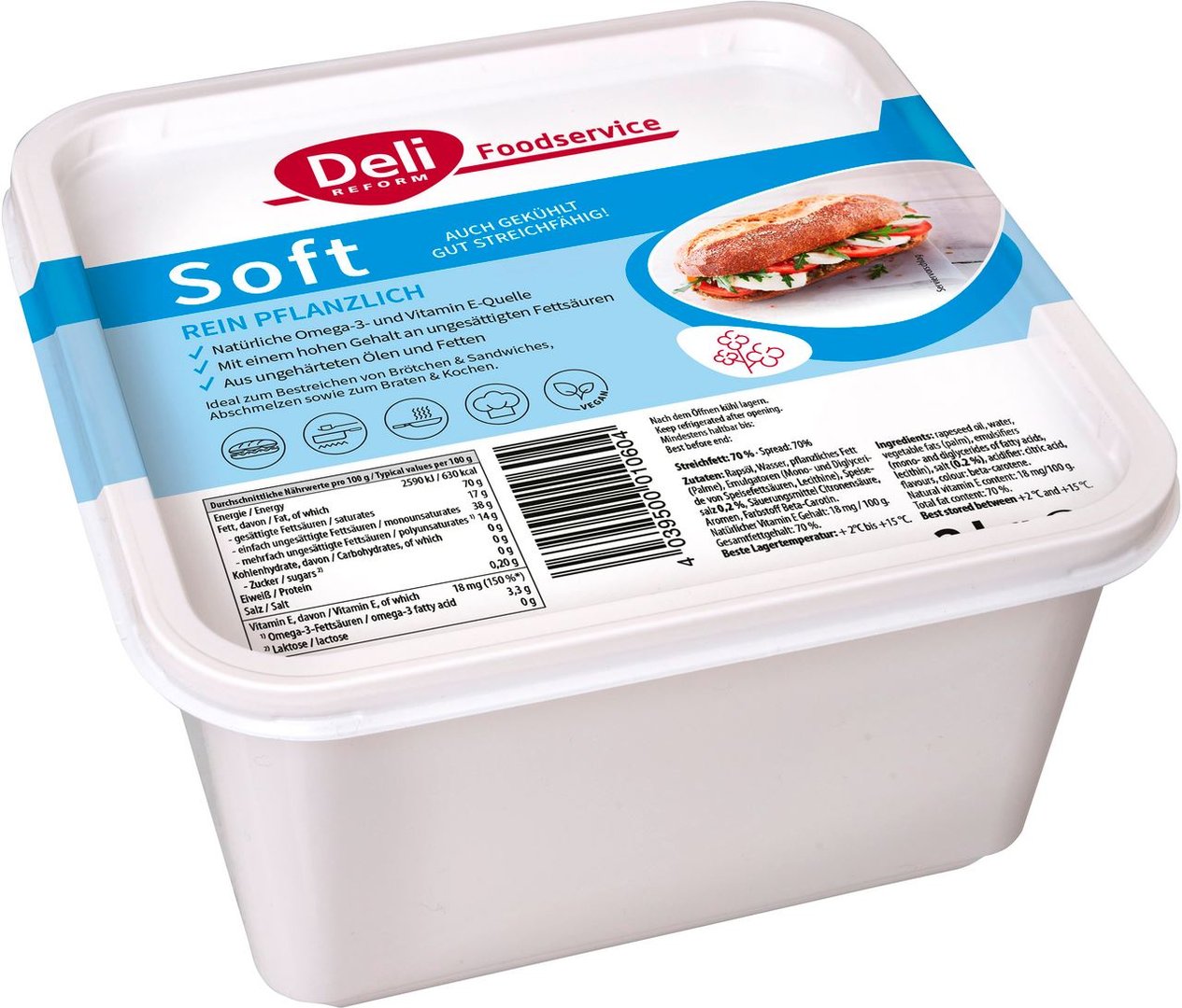 Deli Reform - Das Original, Soft Margarine - 2 kg Packung