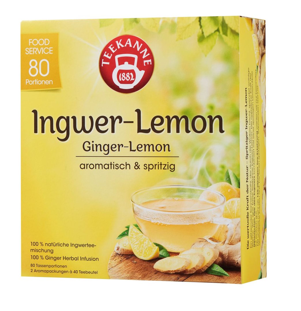 Teekanne - Gastro Ingwer-Lemon spritzig 80 Teebeutel - 6 x 120 g Tray
