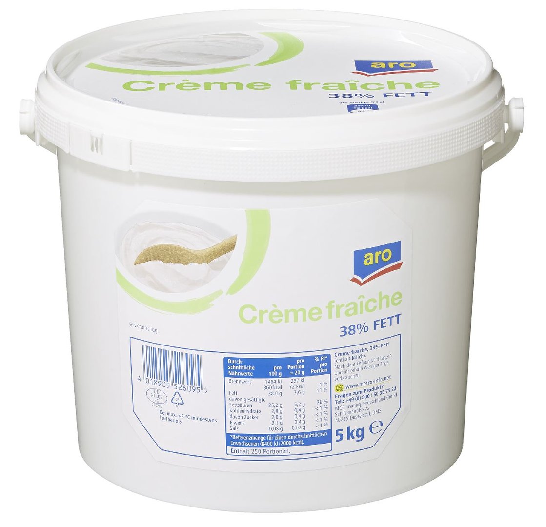 aro - Crème fraîche 38 % Fett - 5 kg Eimer