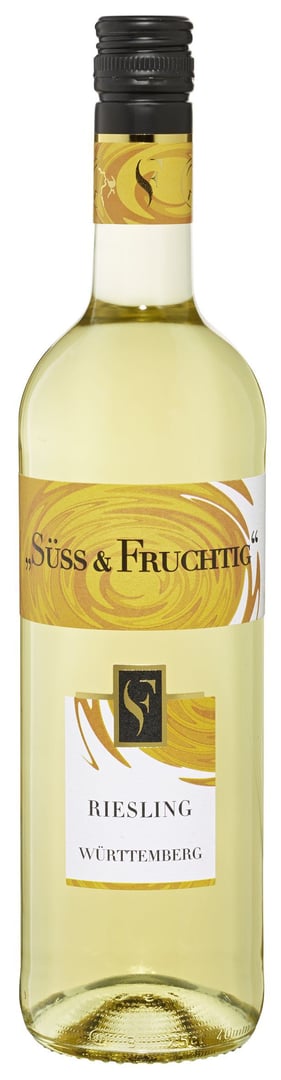 Aurum - Württemberg Riesling QbA Weißwein sehr süß - 0,75 l Flasche