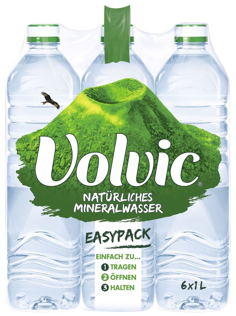 Volvic - Natürliches Mineralwasser Naturell 1 l Flasche