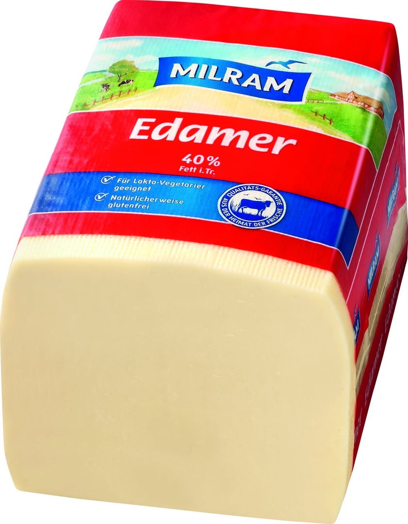 Milram - Edamer Schnittkäse, 40 % Fett ca. 3 kg Stücke
