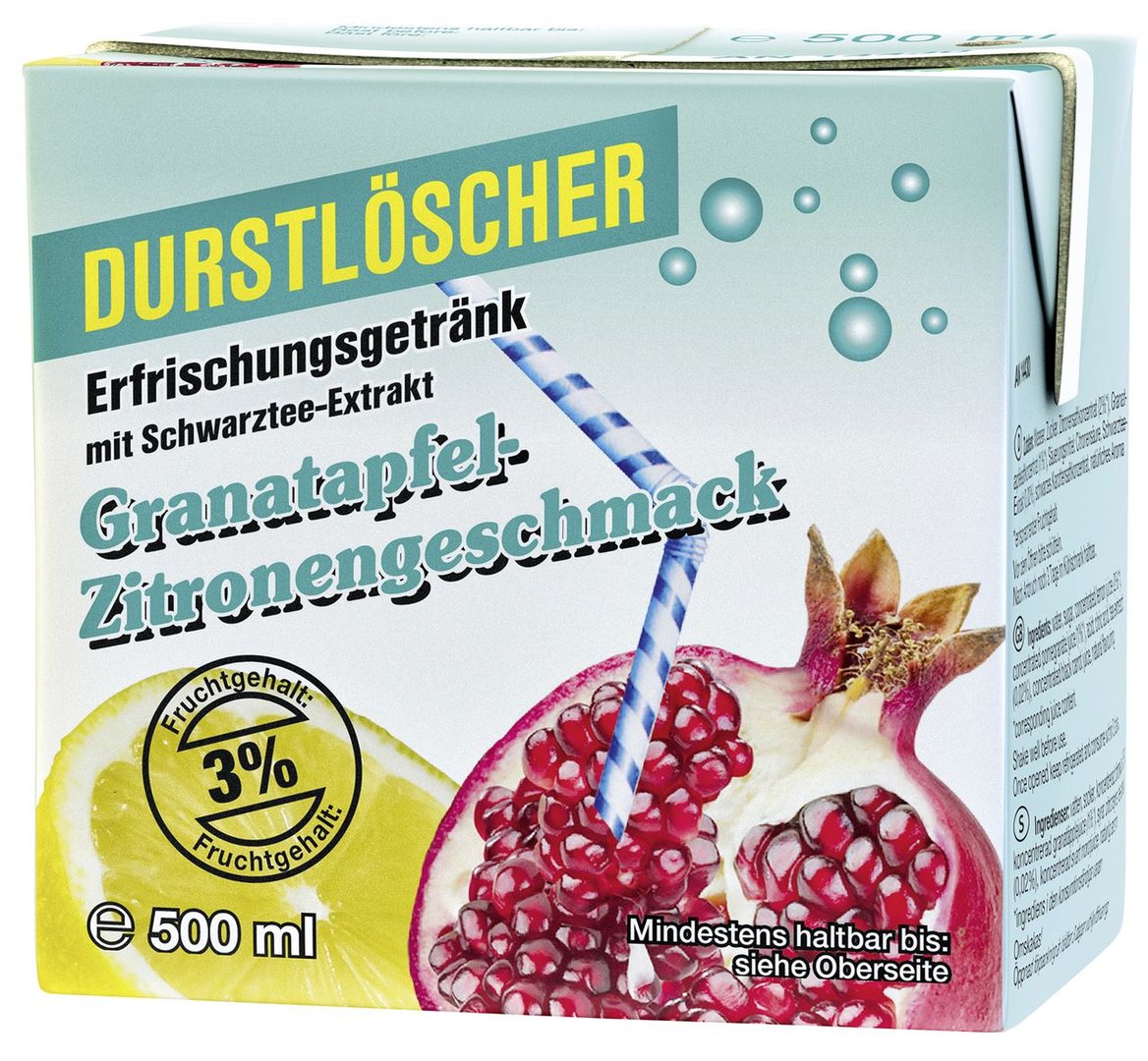 Durstlöscher - Granatapfel-Zitrone 3 % Fruchtgehalt Tetra Pack - 0,50 l Packung