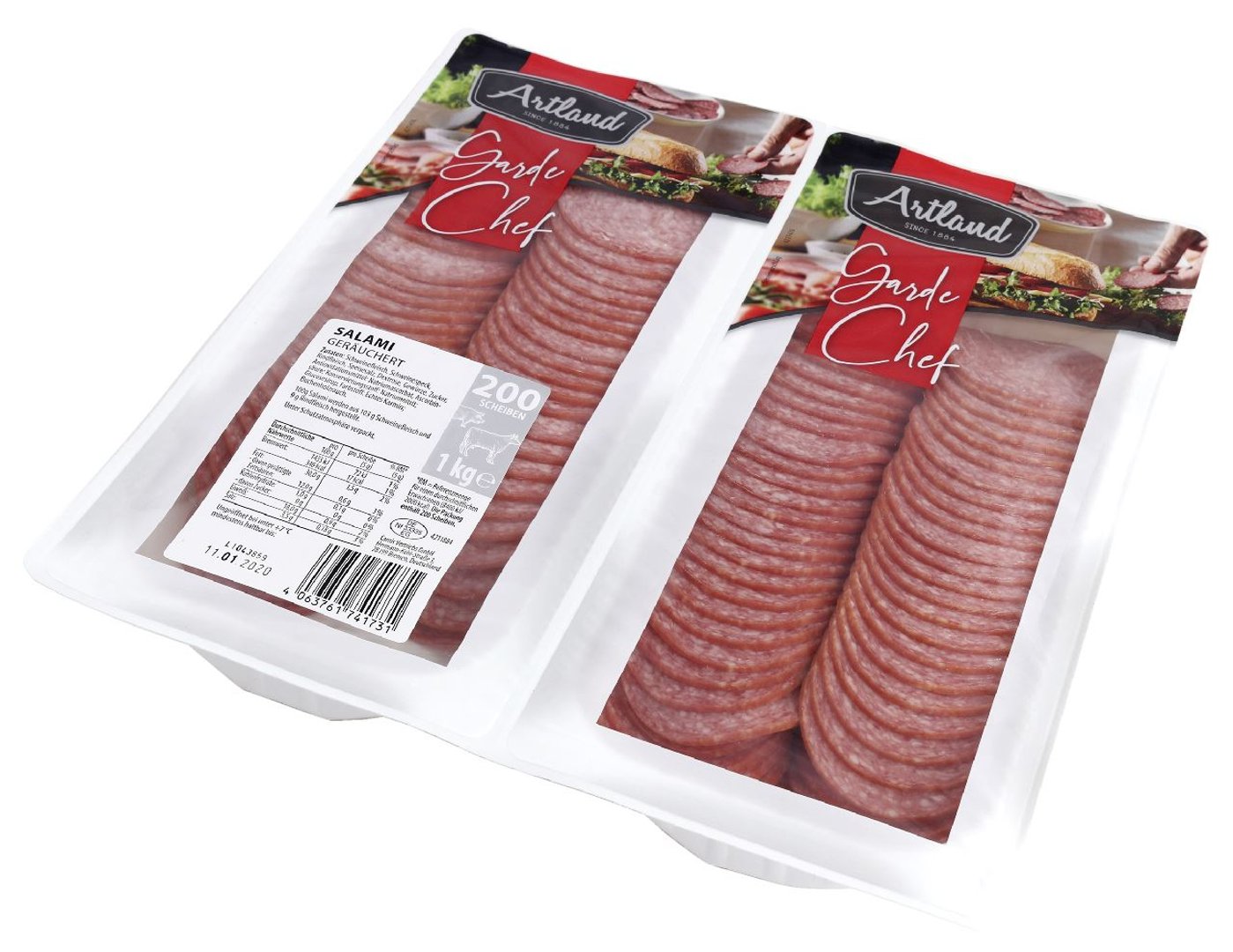 Artland - Salami geschnitten Kal.60 - 1 kg Packung
