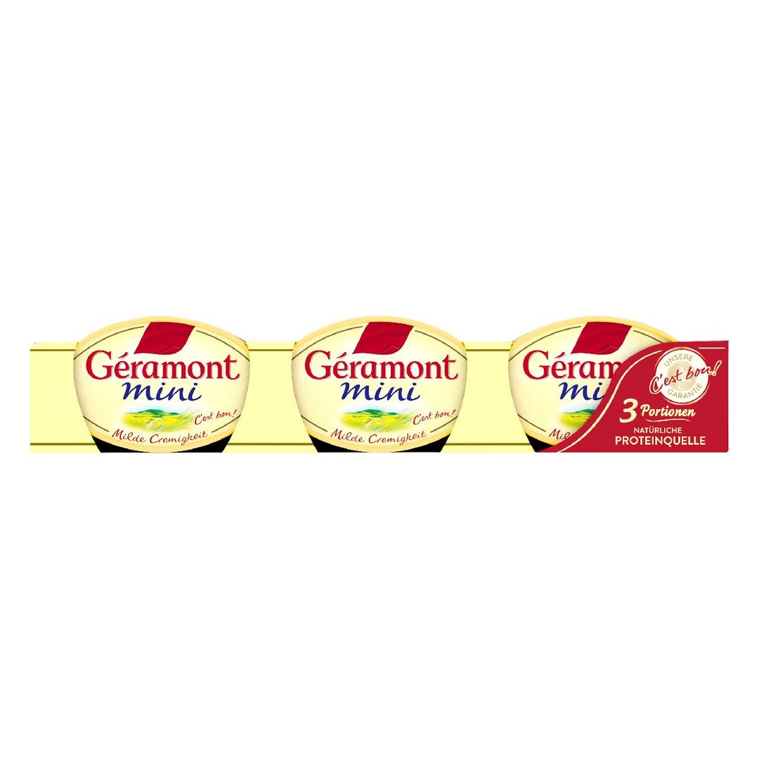 Géramont - Mini Milde Cremigkeit Französischer Weichkäse 60 % Fett. i. Tr., 150 g, 3 x 50 g